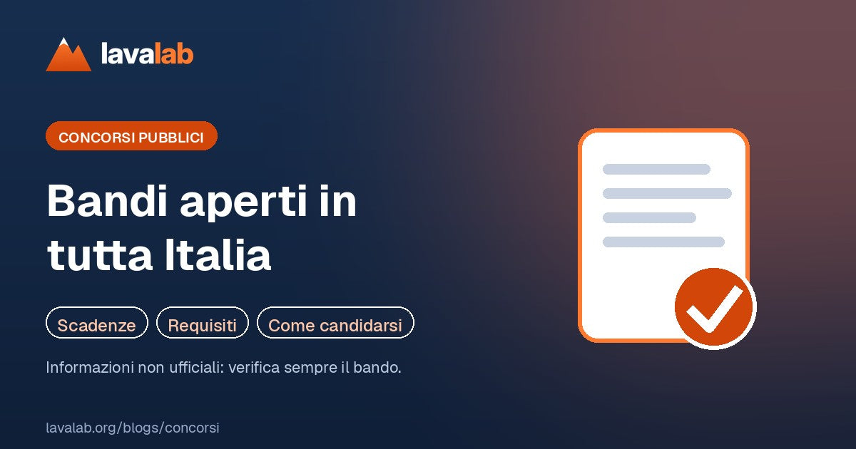 Concorsi pubblici aperti in tutta Italia - LavaLab